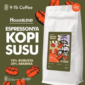 9-To Coffee Kopi Susu Blend 30% Arabika 70% Robusta 1Kg Biji Kopi Indonesia