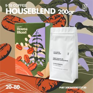 9-To Coffee Houseblend Gold 20% Arabika 80% Robusta 200gr Biji Kopi Indonesia